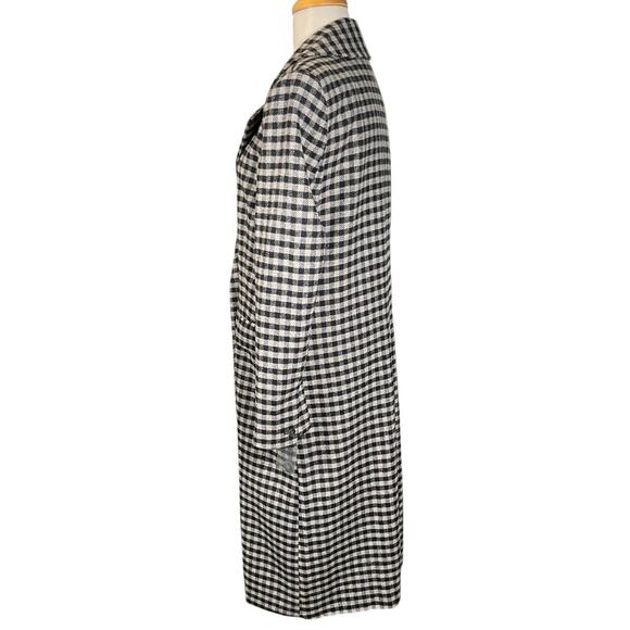 Something Navy Gray & Blue Plaid Wool Blend Trench Coat – Size Small (NWT) - Picture 4 of 10